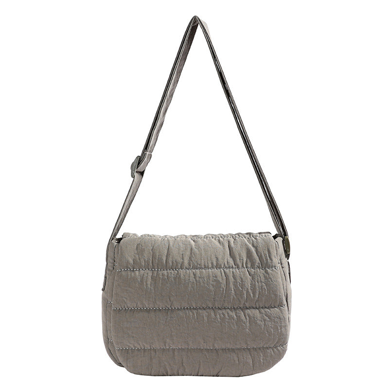 Solid Minimalist Foldover Puffer Crossbody Bag