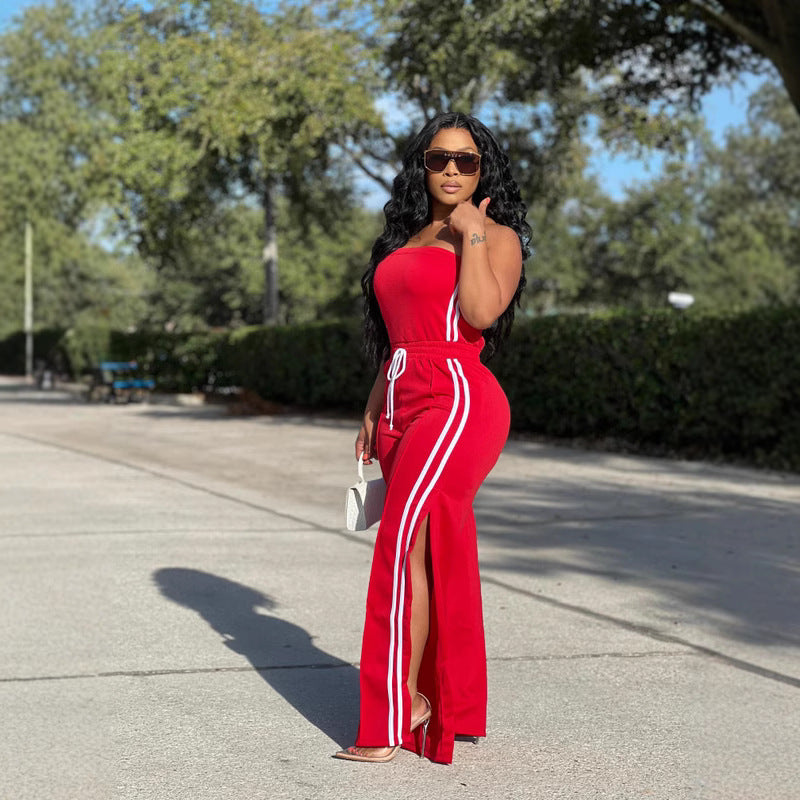 Tube top + Trousers Casual Two-Piece Suit