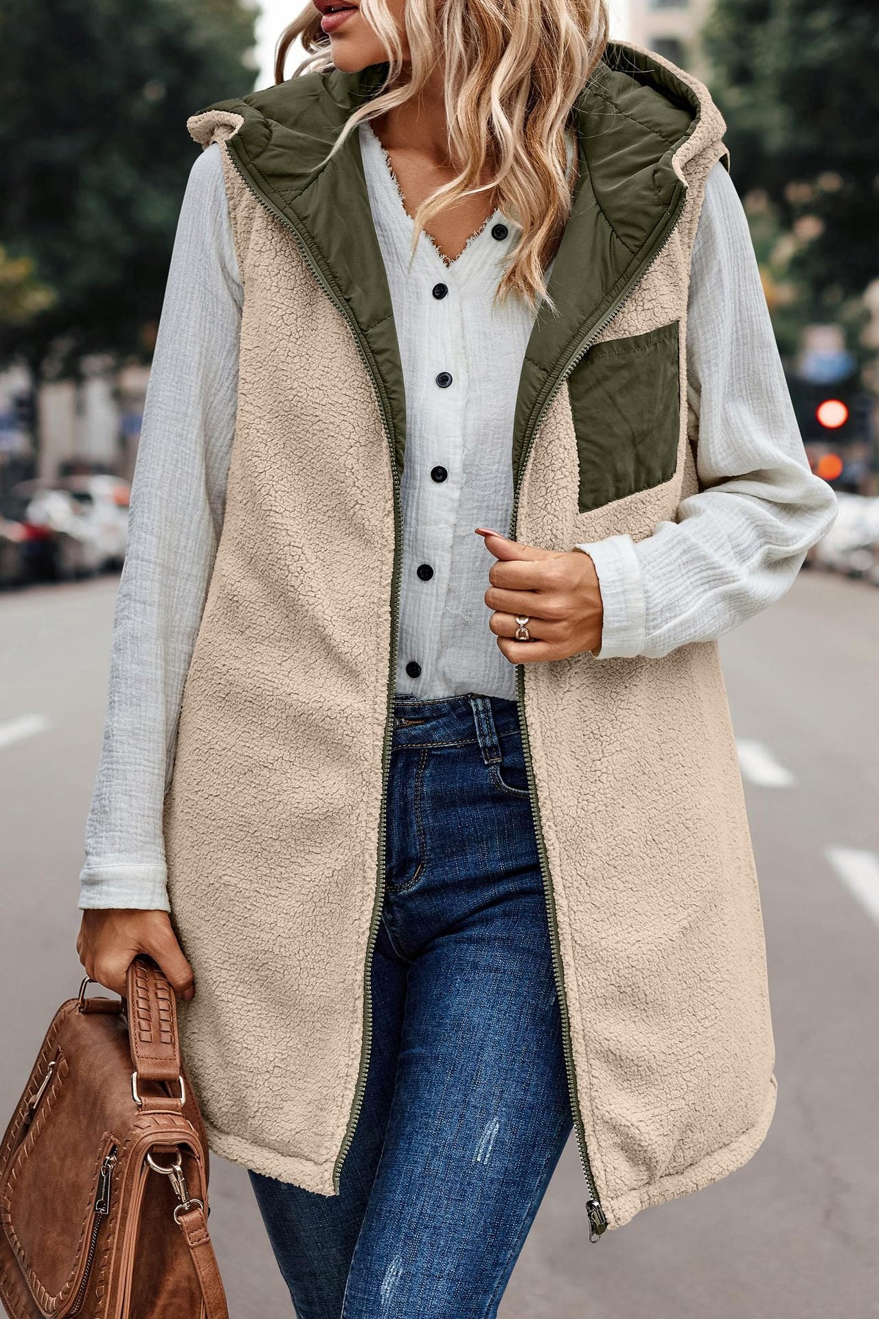 Hooded Reversible Vest Jacket