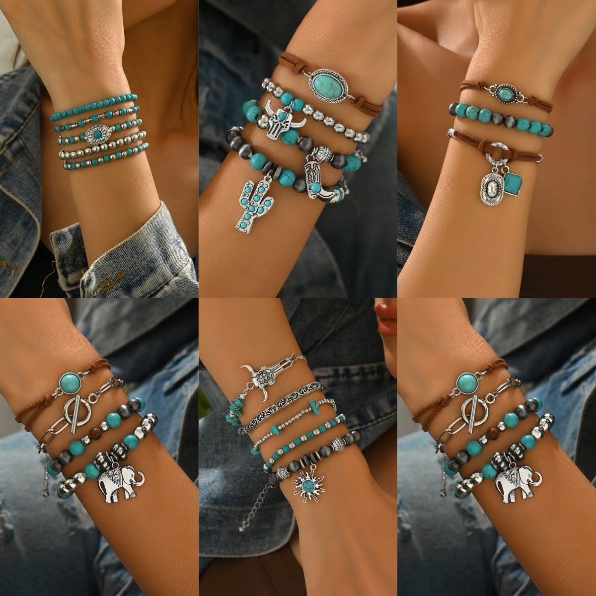 Turquoise Beaded Bracelet(MOQ:2)