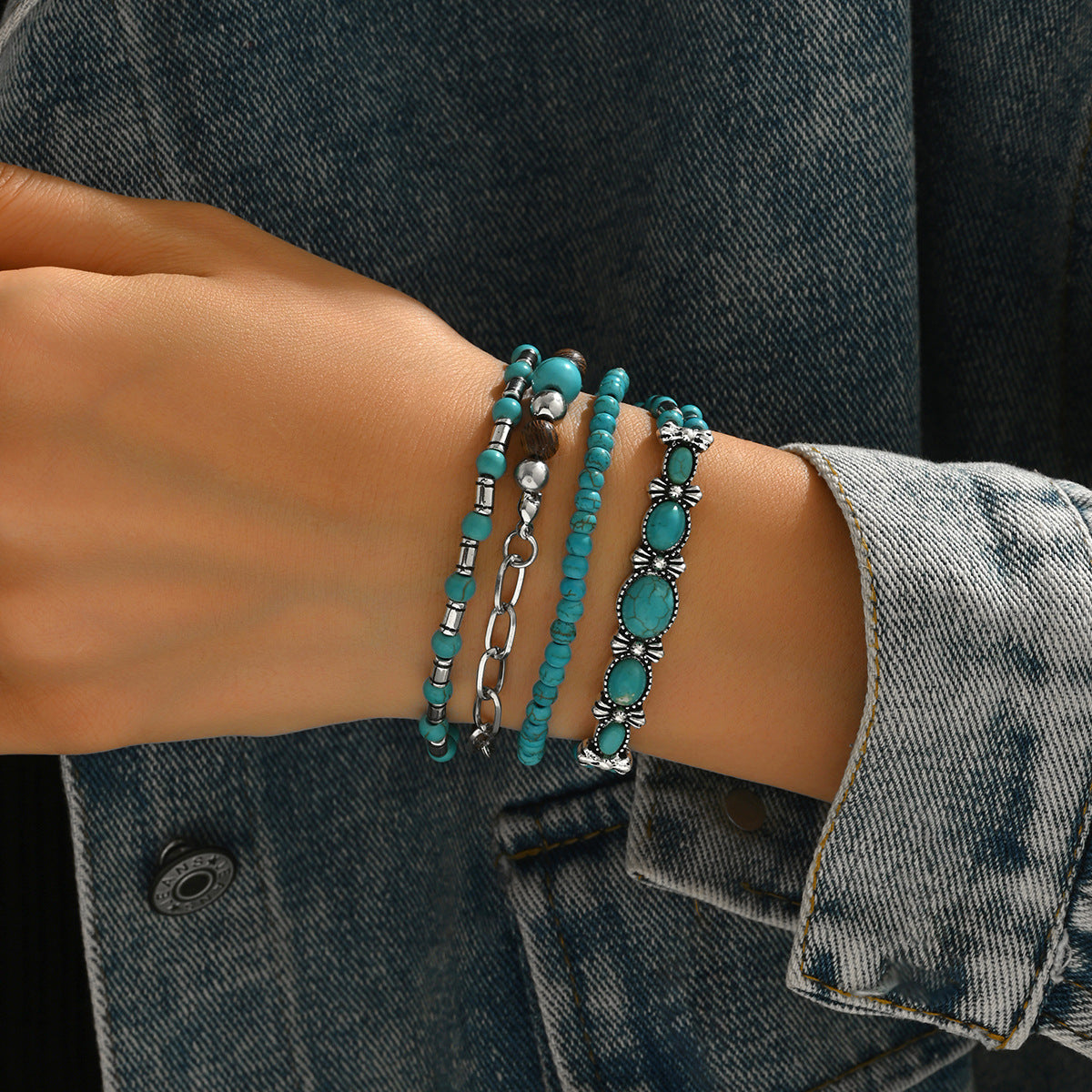Turquoise Beaded Bracelet(MOQ:2)