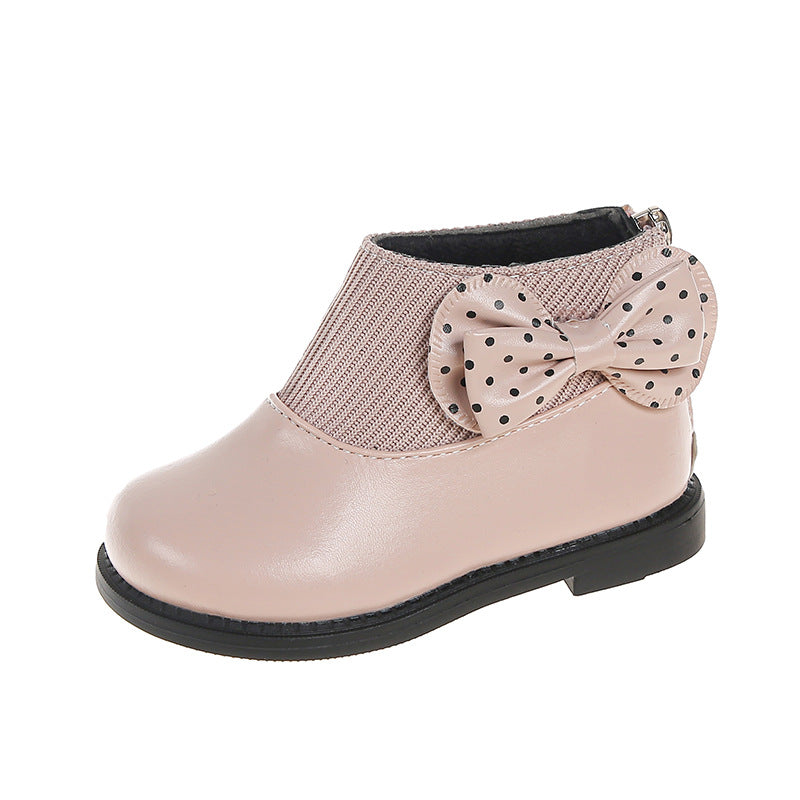 Children's Leather Boots with Soft Cotton Soles