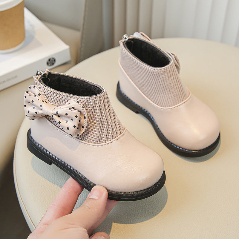 Children's Leather Boots with Soft Cotton Soles