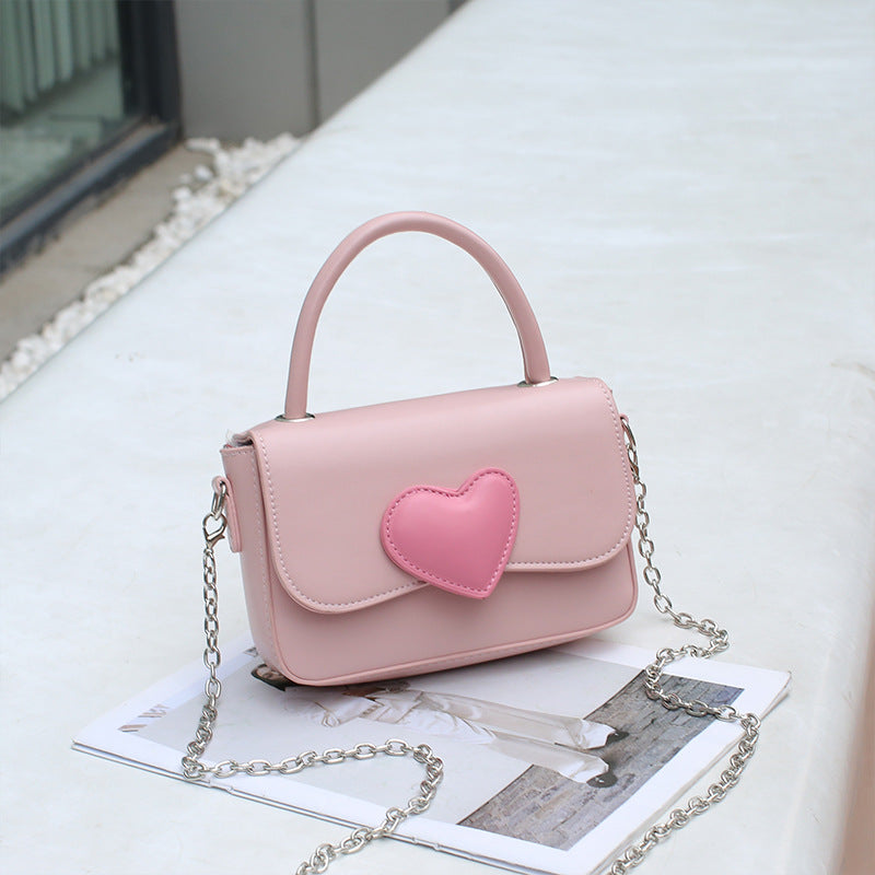 Vegan Leather Heart Clutch Heart-shaped Bag