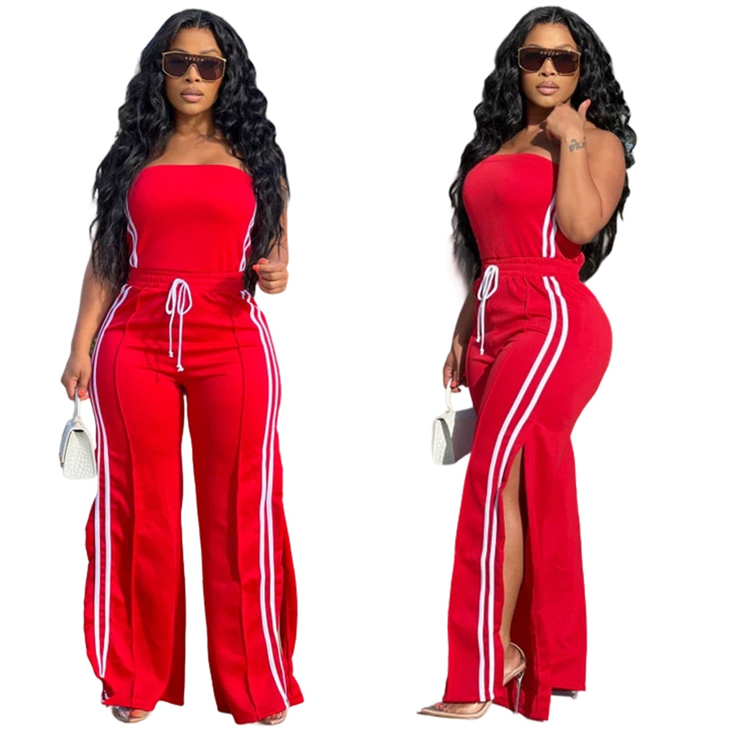 Tube top + Trousers Casual Two-Piece Suit