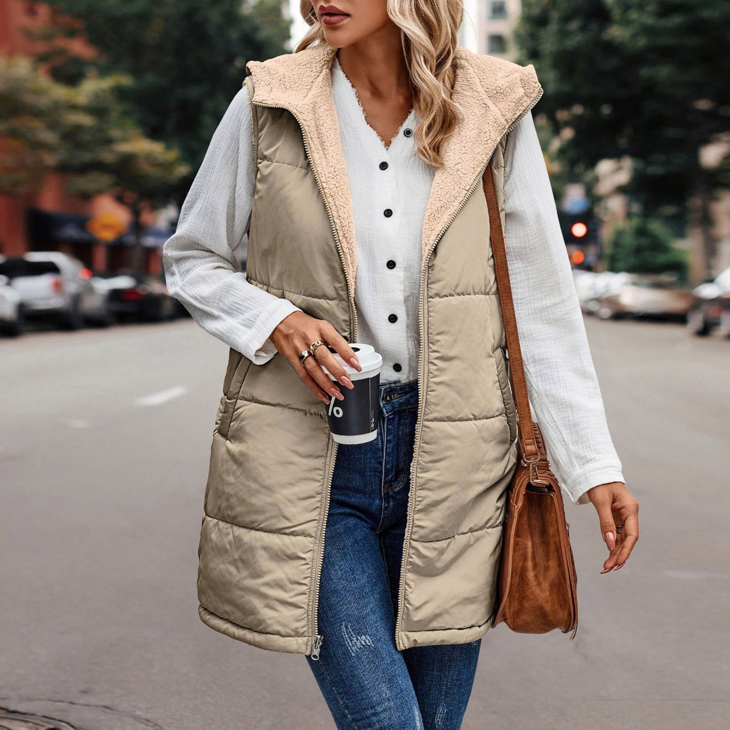 Hooded Reversible Vest Jacket