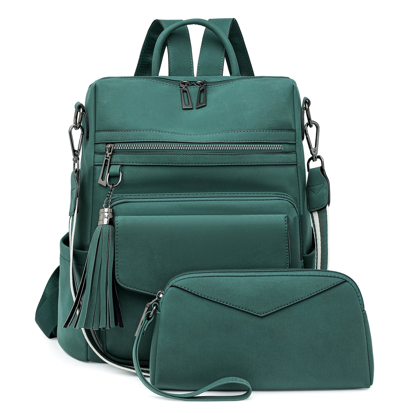 Two-Tone Tassel Backpack