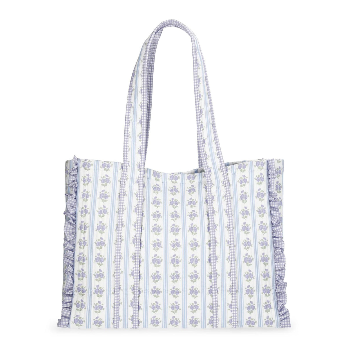 Large Capacity Ruffle Trim Quilted Puffer Tote