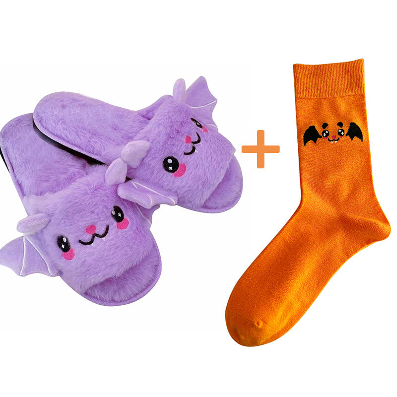 Halloween Plush Bat Slippers