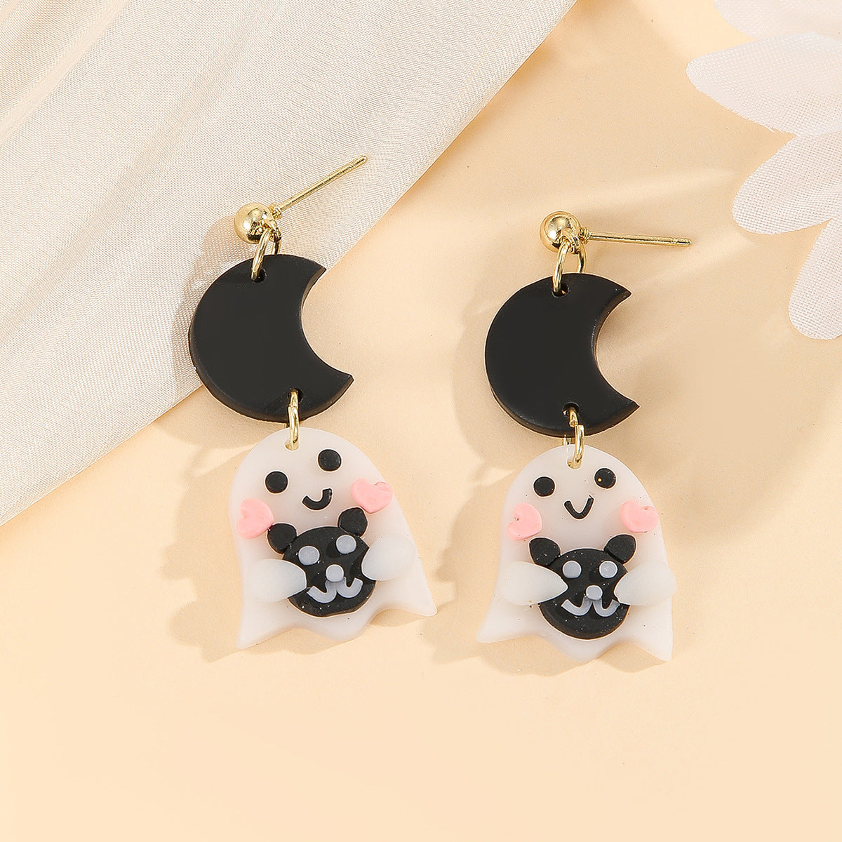 Halloween pumpkin geometric ghost earrings fun earrings(moq2)