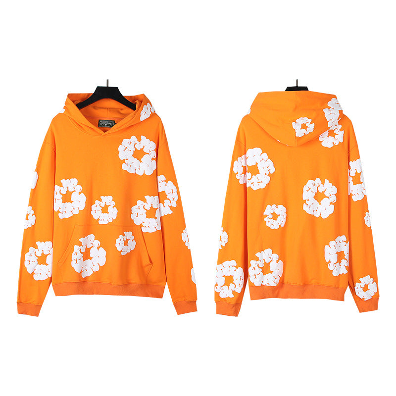 Foaming Printed Loose Hoodie
