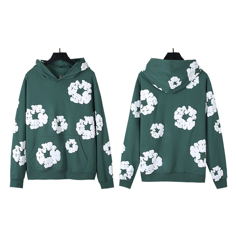 Foaming Printed Loose Hoodie