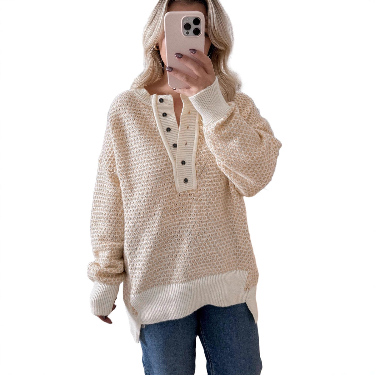 Women's V-neck Pullover Sweater