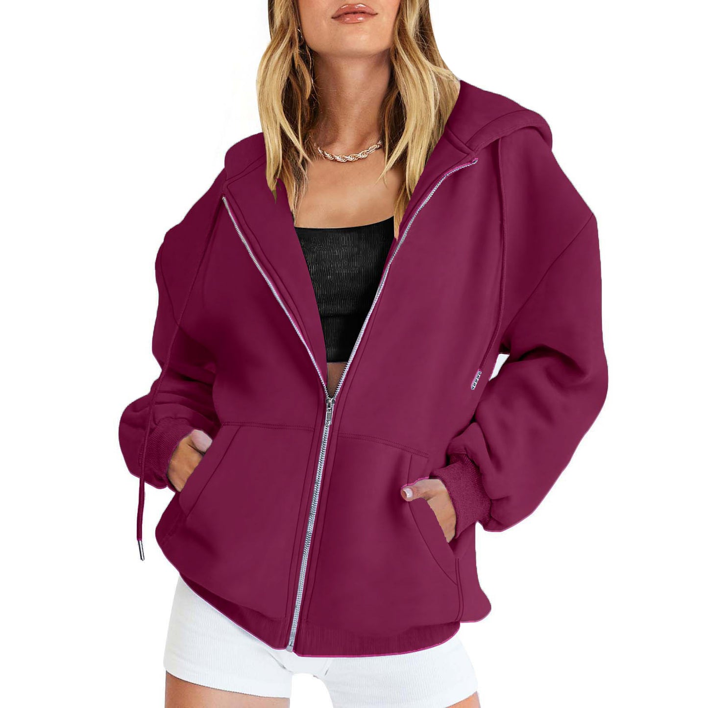 Women's Girls Jacket Sweatshirt Casual Drawstring Clothes
