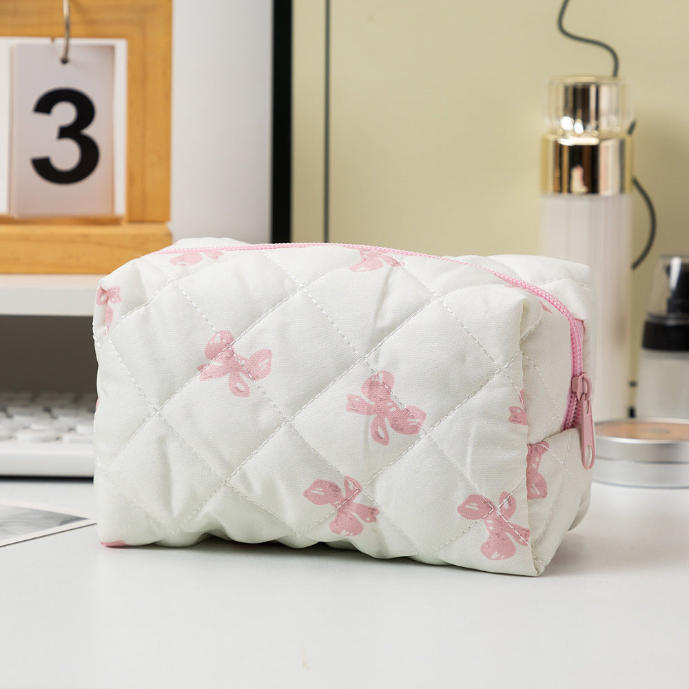 Bow Large Capacity Hand-held Cosmetic Bag