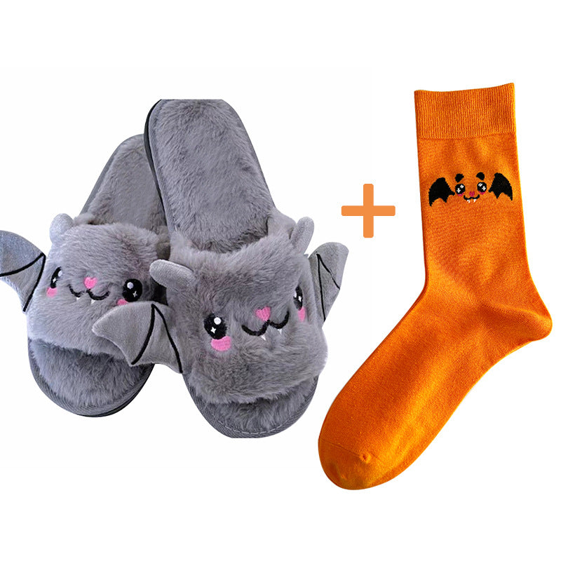 Halloween Plush Bat Slippers