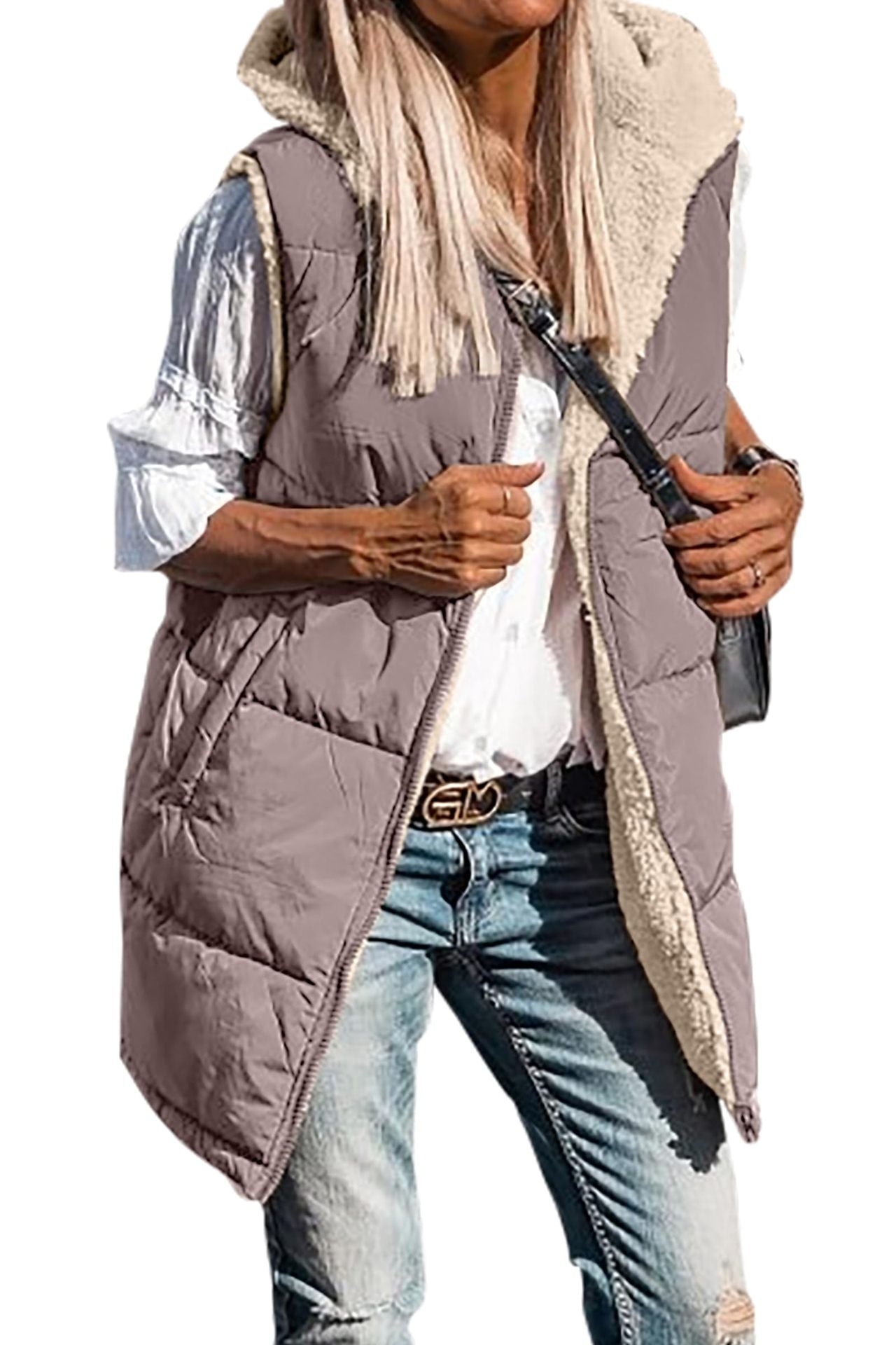 Hooded Reversible Vest Jacket