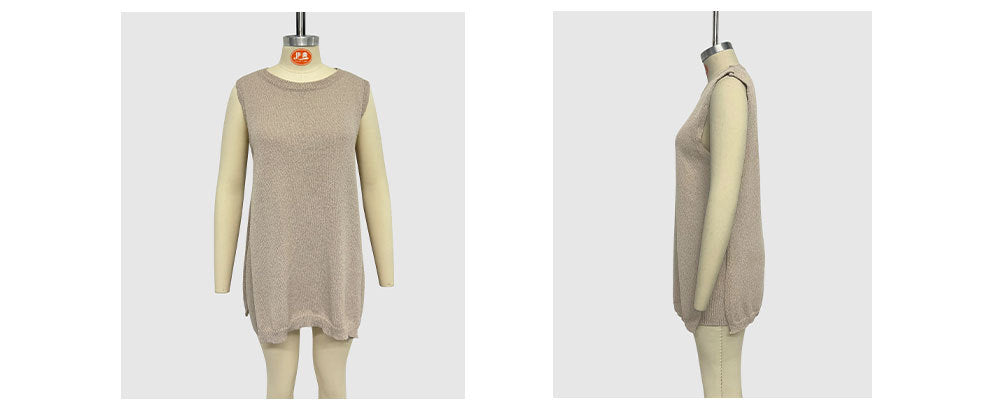 Round Neck Vest + Shorts Knitted Suit