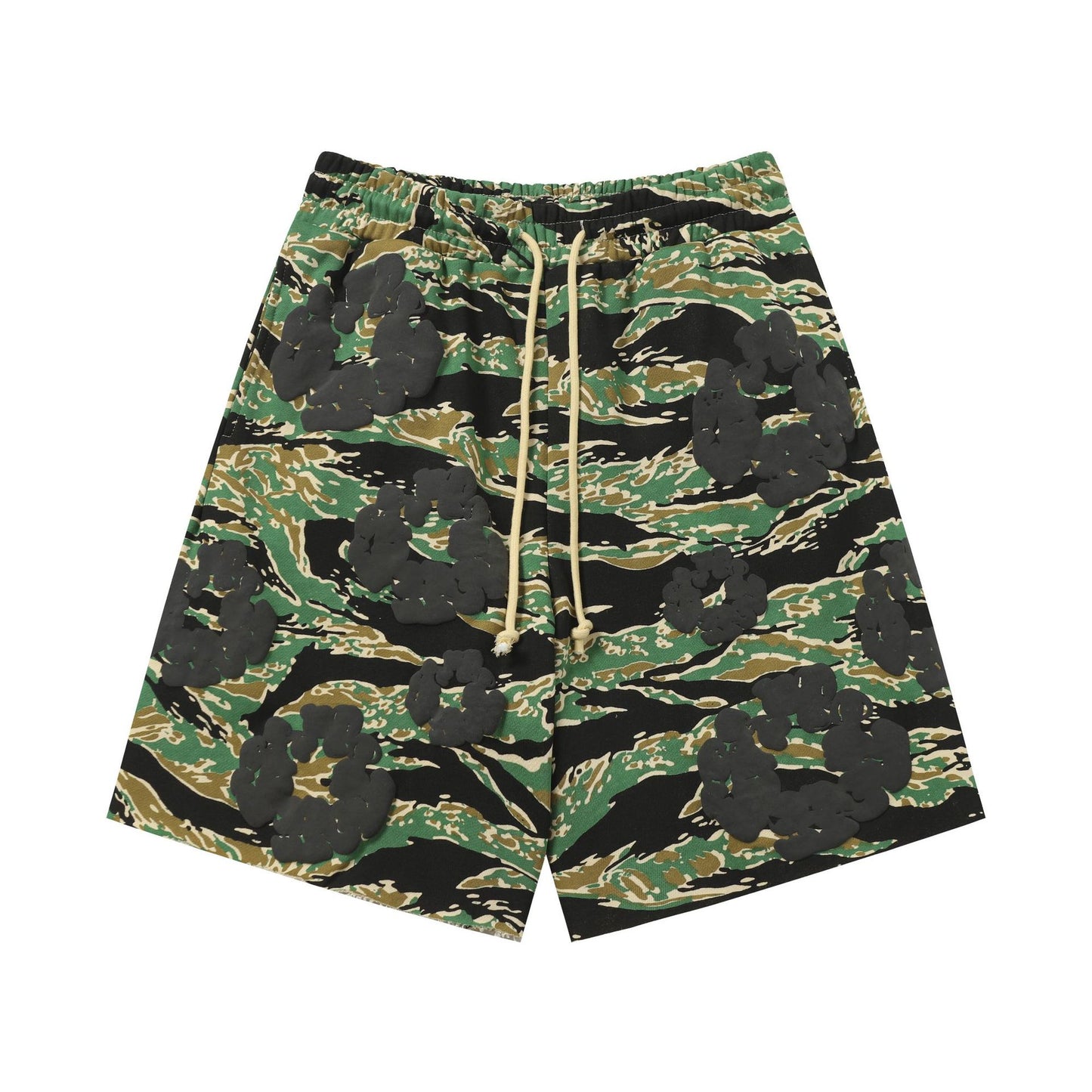 Printed Multi-color Camouflage Shorts