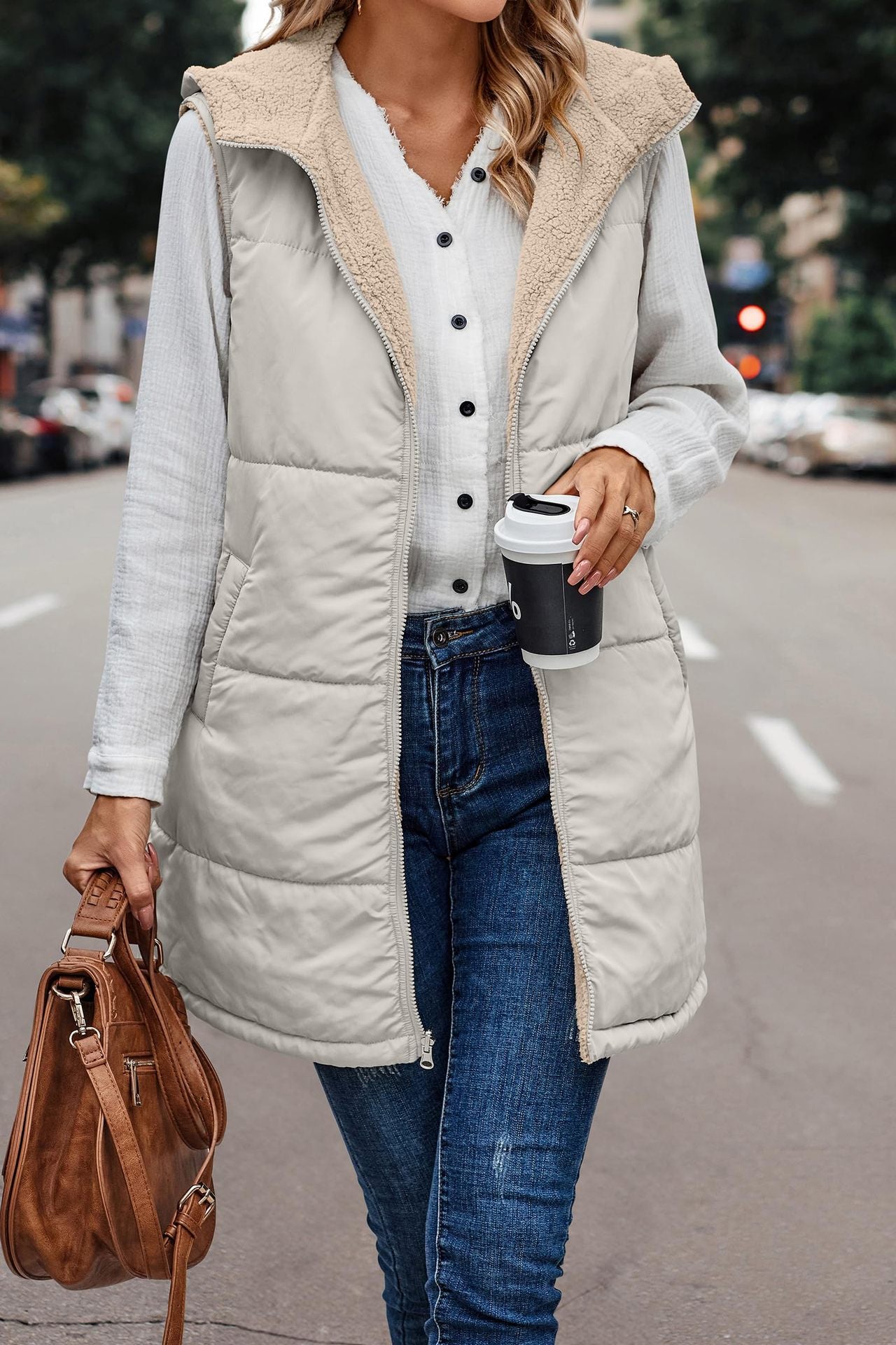 Hooded Reversible Vest Jacket