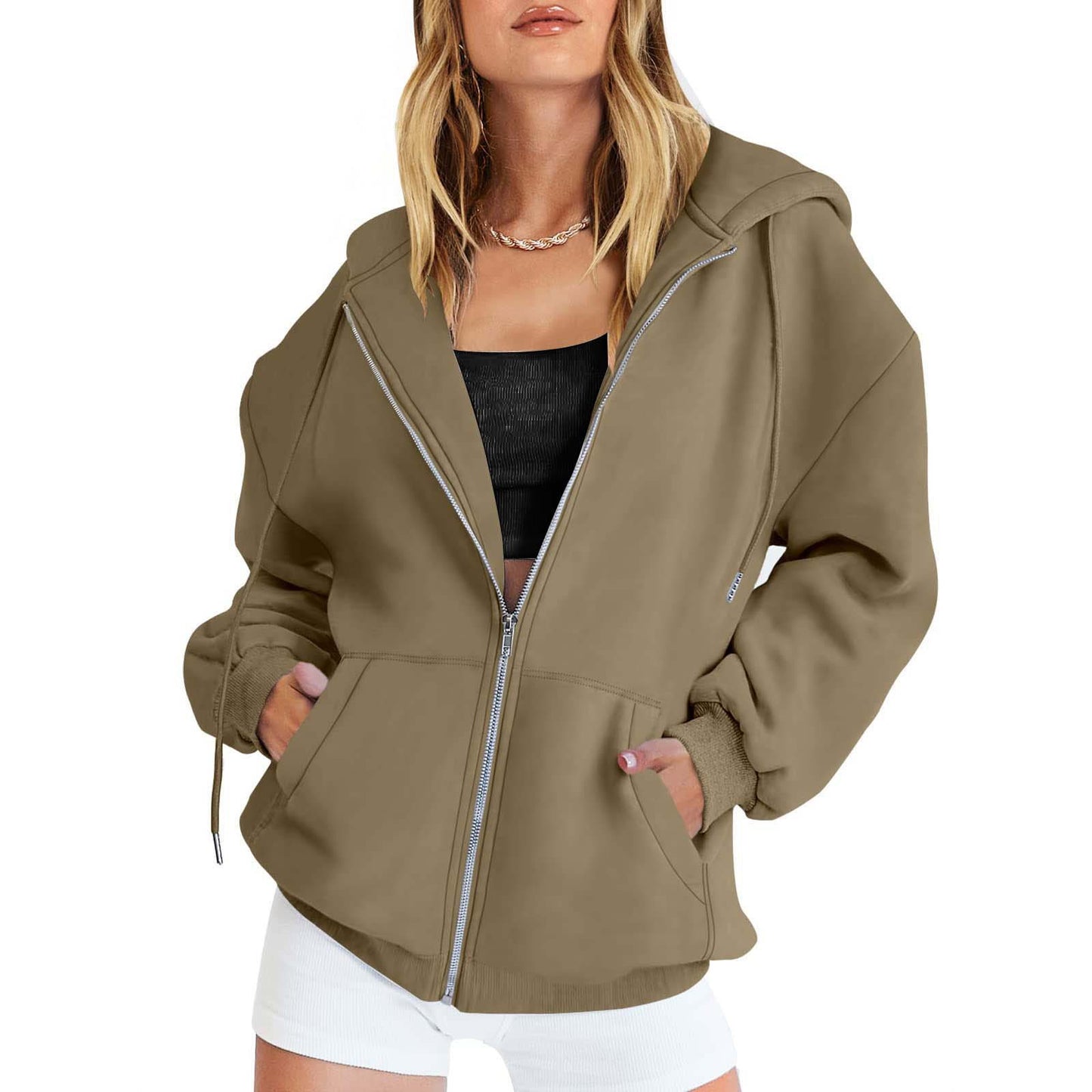 Women's Girls Jacket Sweatshirt Casual Drawstring Clothes