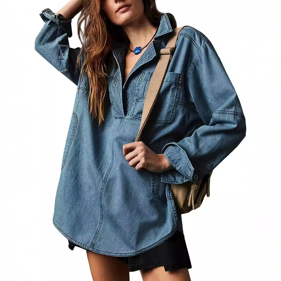 Long-sleeved Coat V-neck