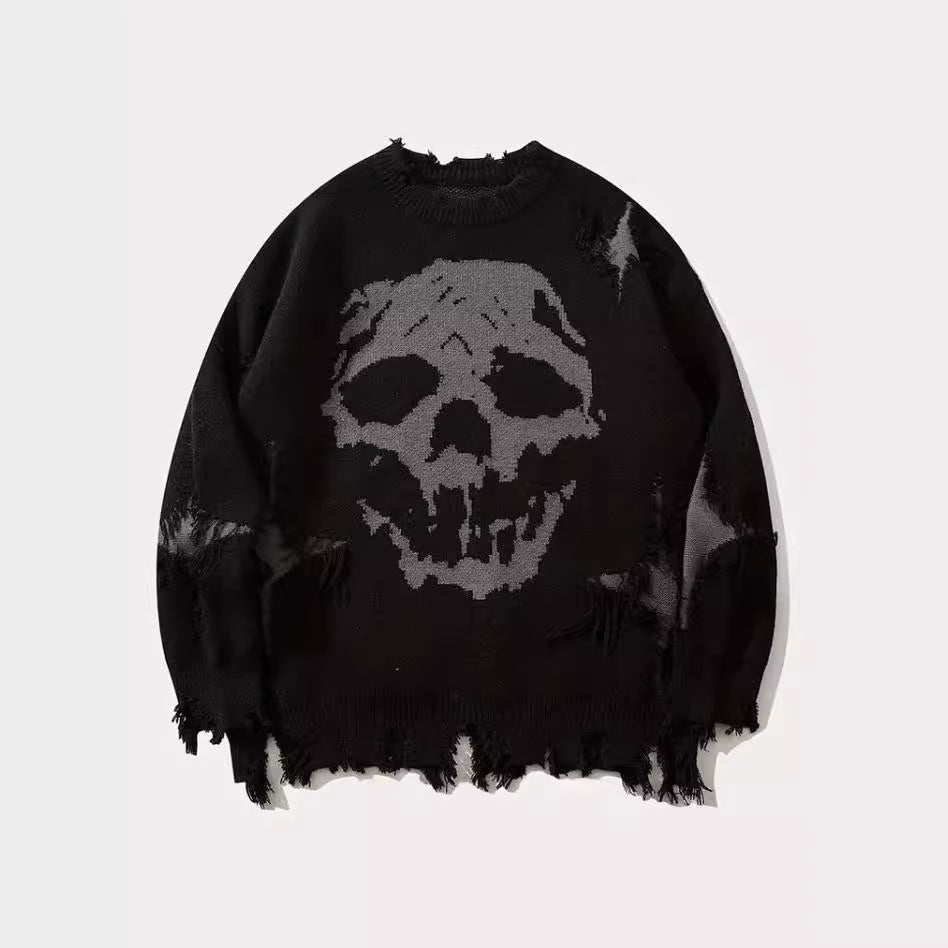 Halloween Skull Hole Sweater