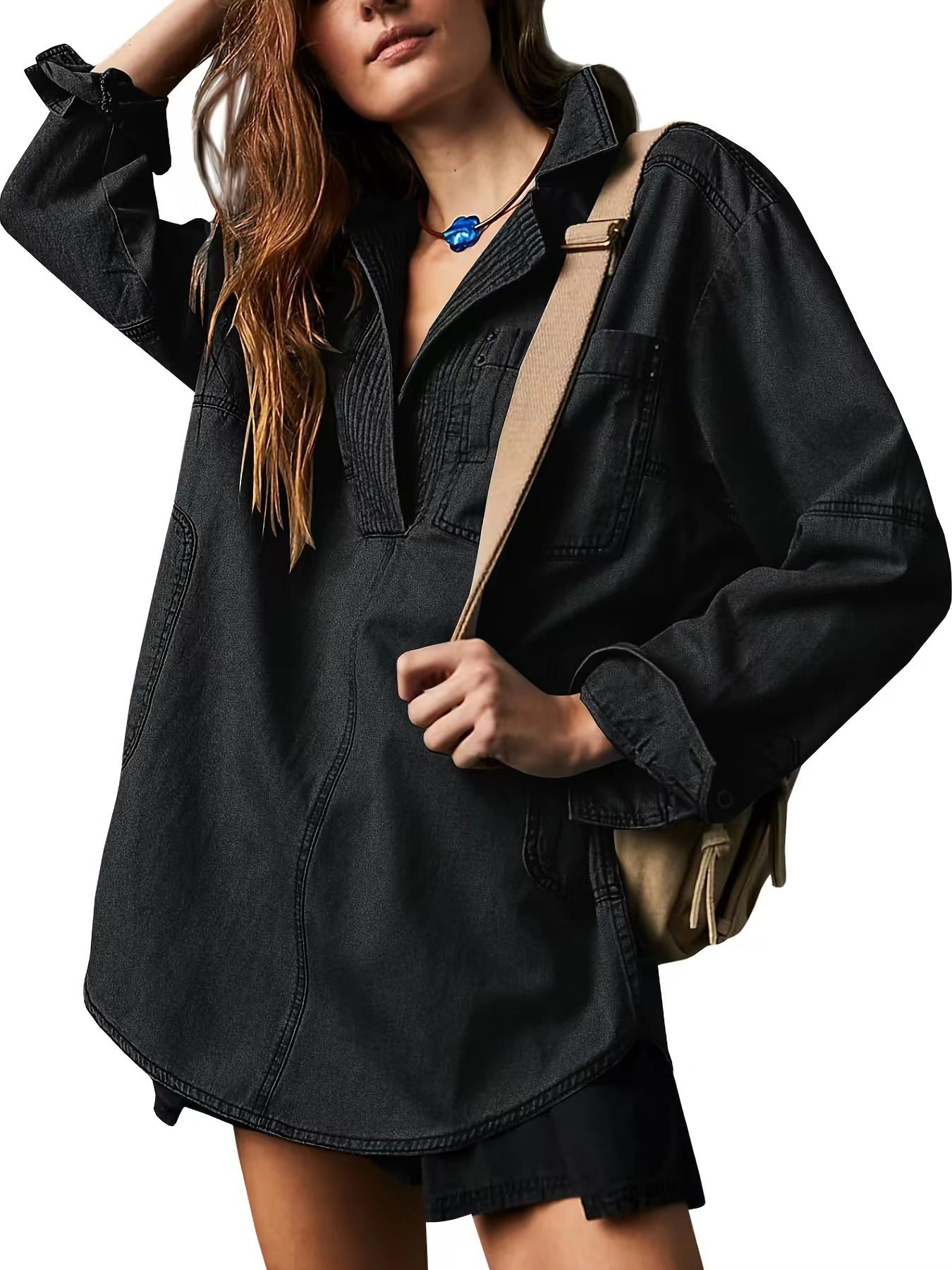 Long-sleeved Coat V-neck