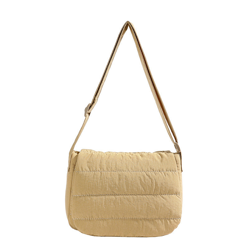 Solid Minimalist Foldover Puffer Crossbody Bag