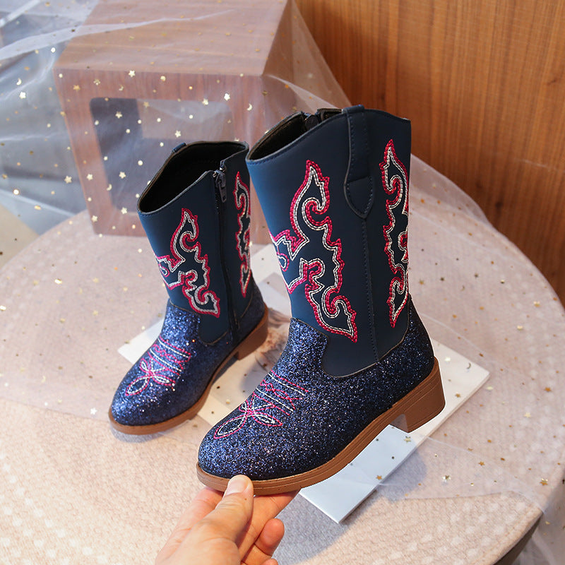 Children's Embroidered Western Boots