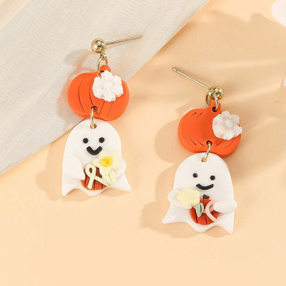 Halloween pumpkin geometric ghost earrings fun earrings(moq2)