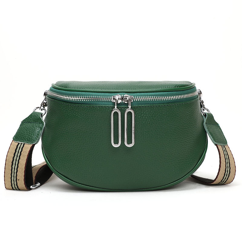 Zipper PU Leather Crossbody Bag