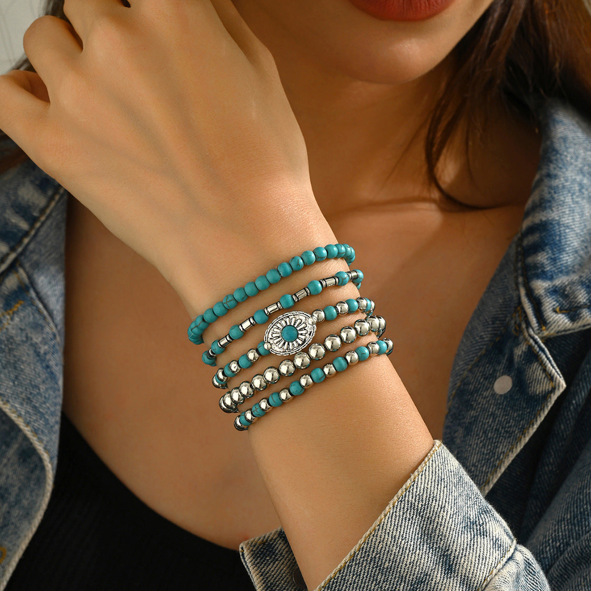 Turquoise Beaded Bracelet(MOQ:2)