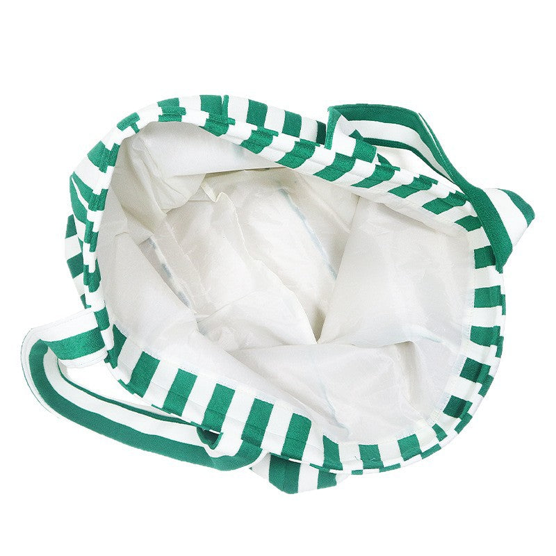 Large Capacity Striped Tote Bag
