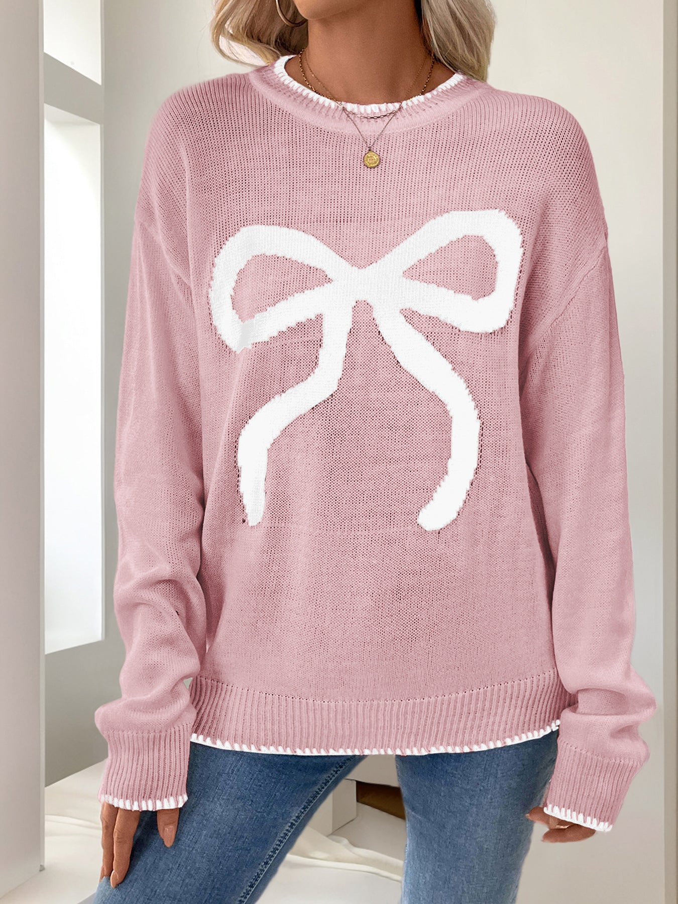 Valentine's Day Bow Loose Sweater
