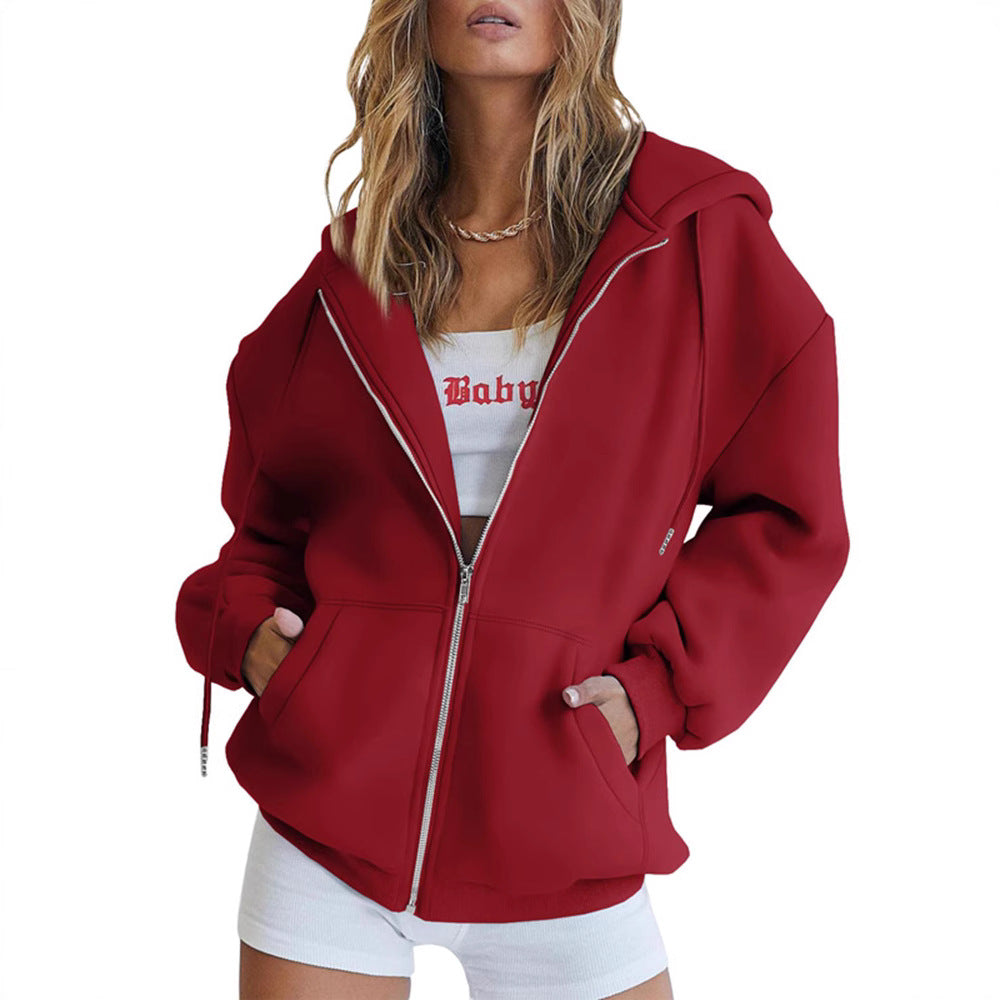 Women's Girls Jacket Sweatshirt Casual Drawstring Clothes