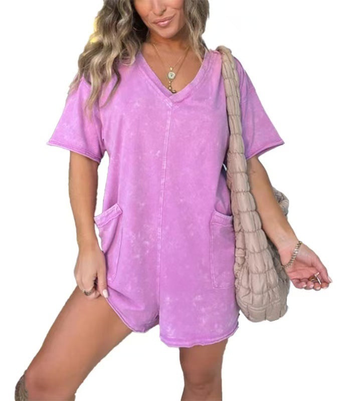 Mineral Wash Pocket Romper
