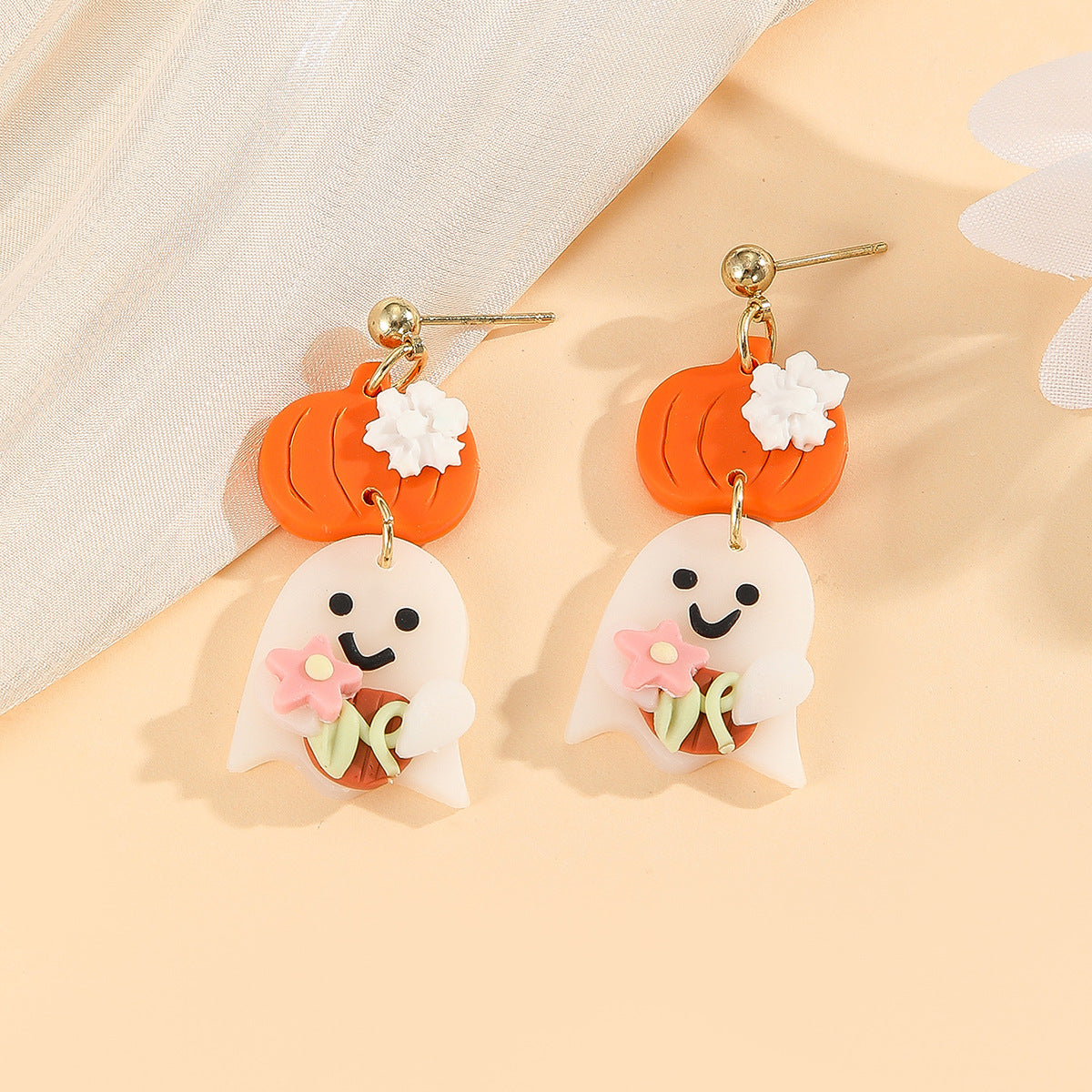 Halloween pumpkin geometric ghost earrings fun earrings(moq2)