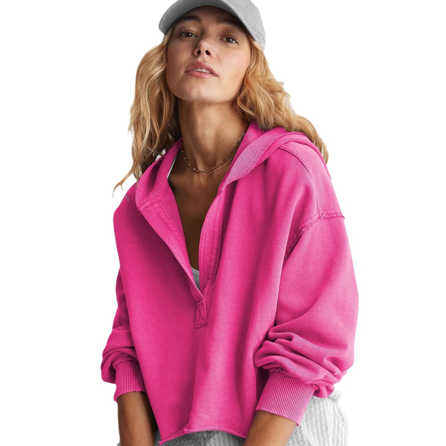 V-neck Pullover Long-sleeved Shirt