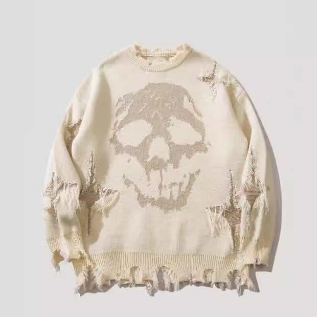Halloween Skull Hole Sweater