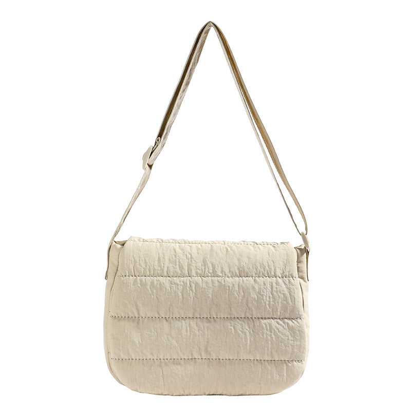 Solid Minimalist Foldover Puffer Crossbody Bag