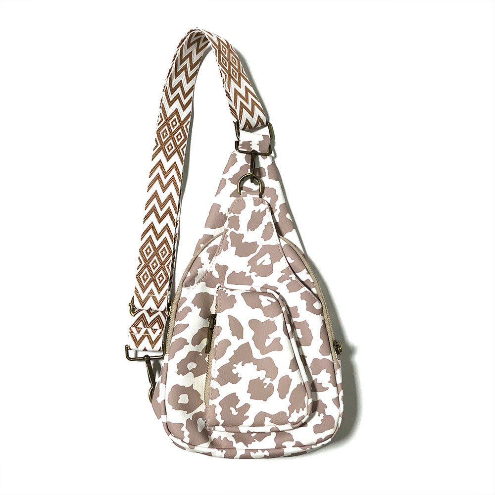 Preorder-Leopard and Cow Print Crossbody Bag-white leopard