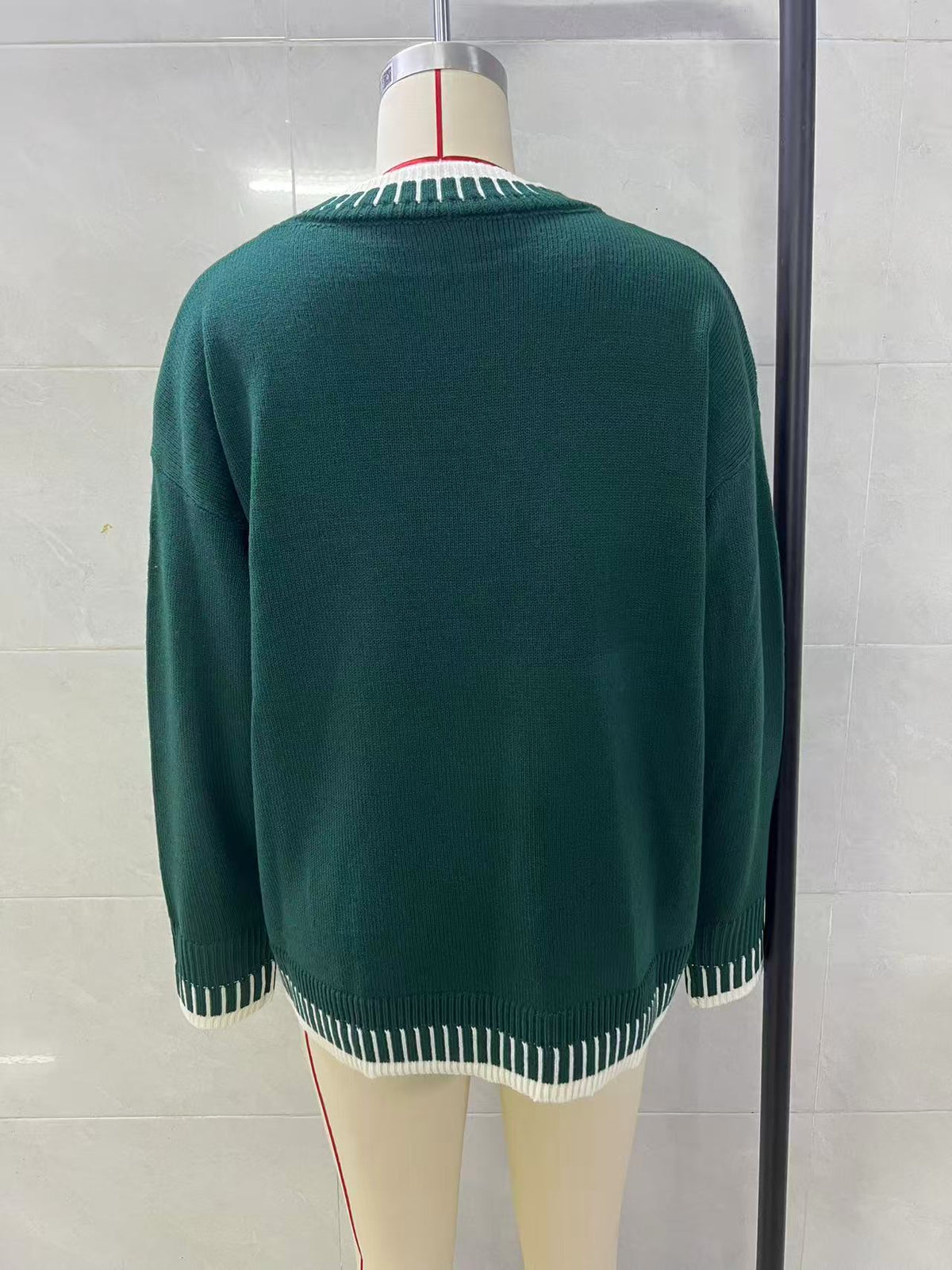Merry Festive Knit Sweater Casual Holiday Crewneck Pullover Top
