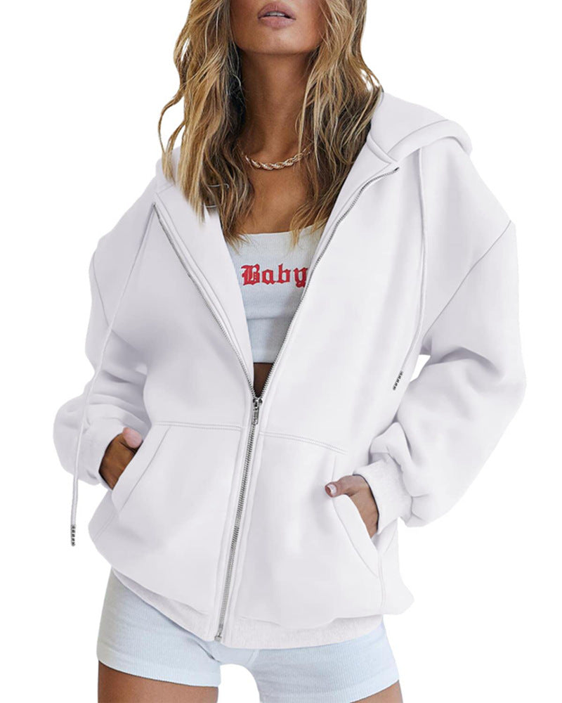 Women's Girls Jacket Sweatshirt Casual Drawstring Clothes
