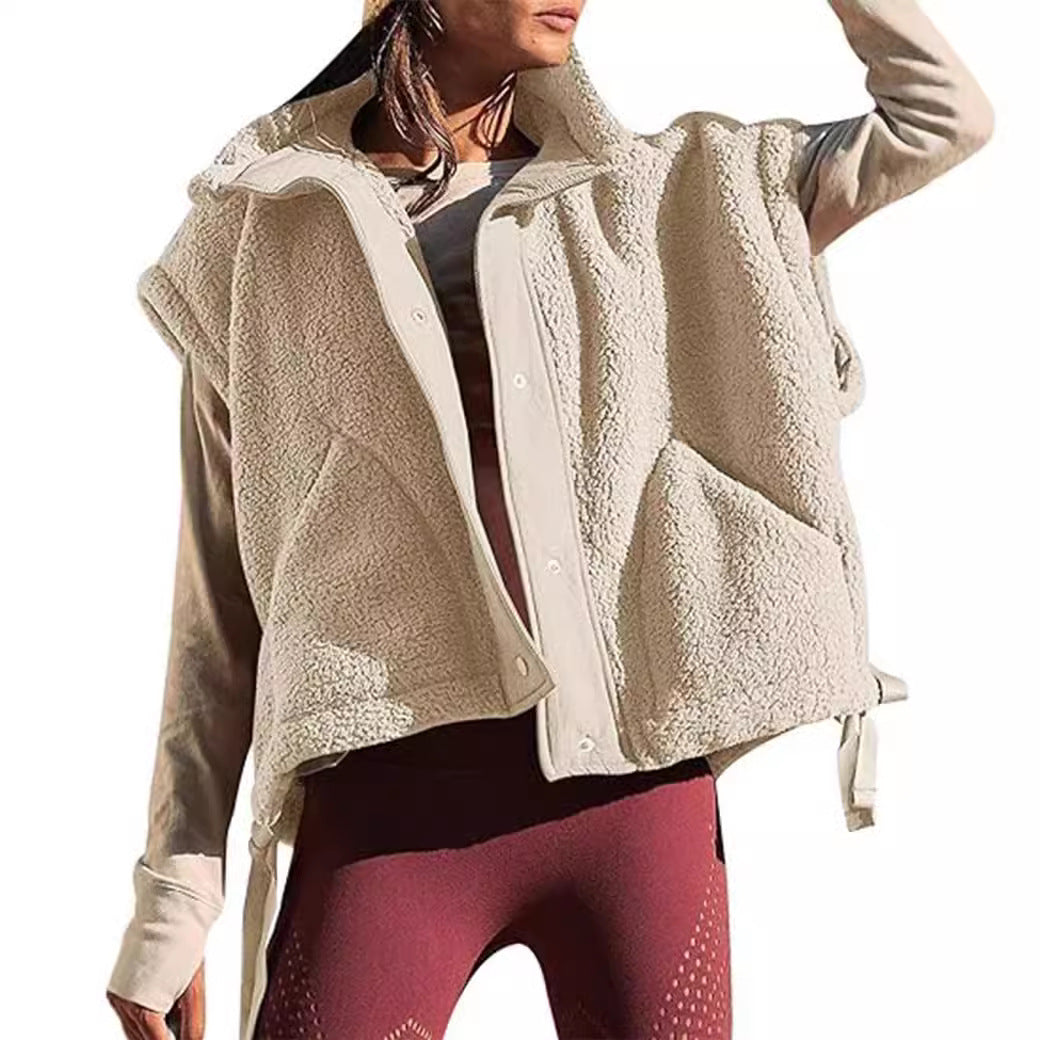 Women's Plush Vest Lambswool Jacket Vest Coat