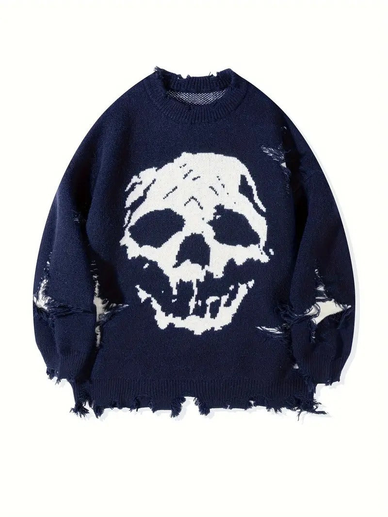 Halloween Skull Hole Sweater