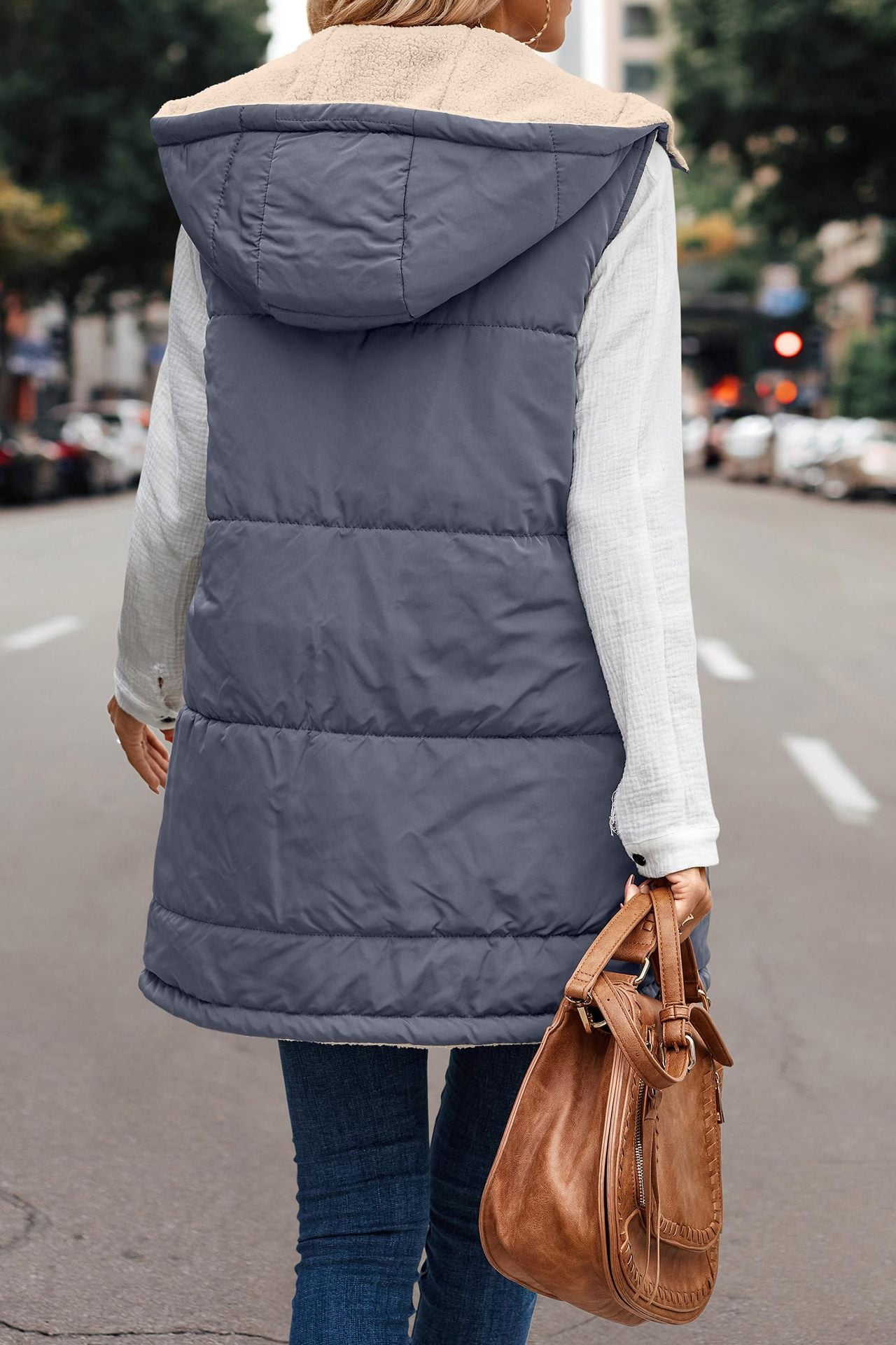 Hooded Reversible Vest Jacket