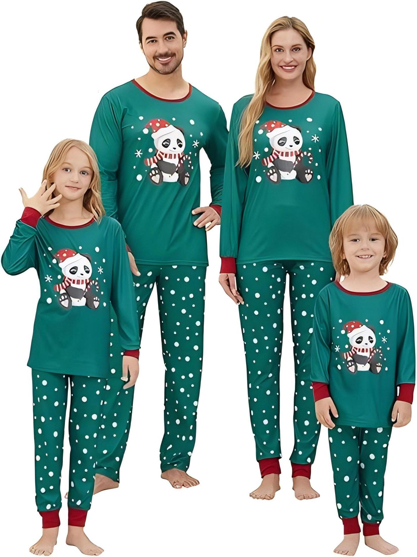 Christmas parent-child home wear autumn and winter pajamas
