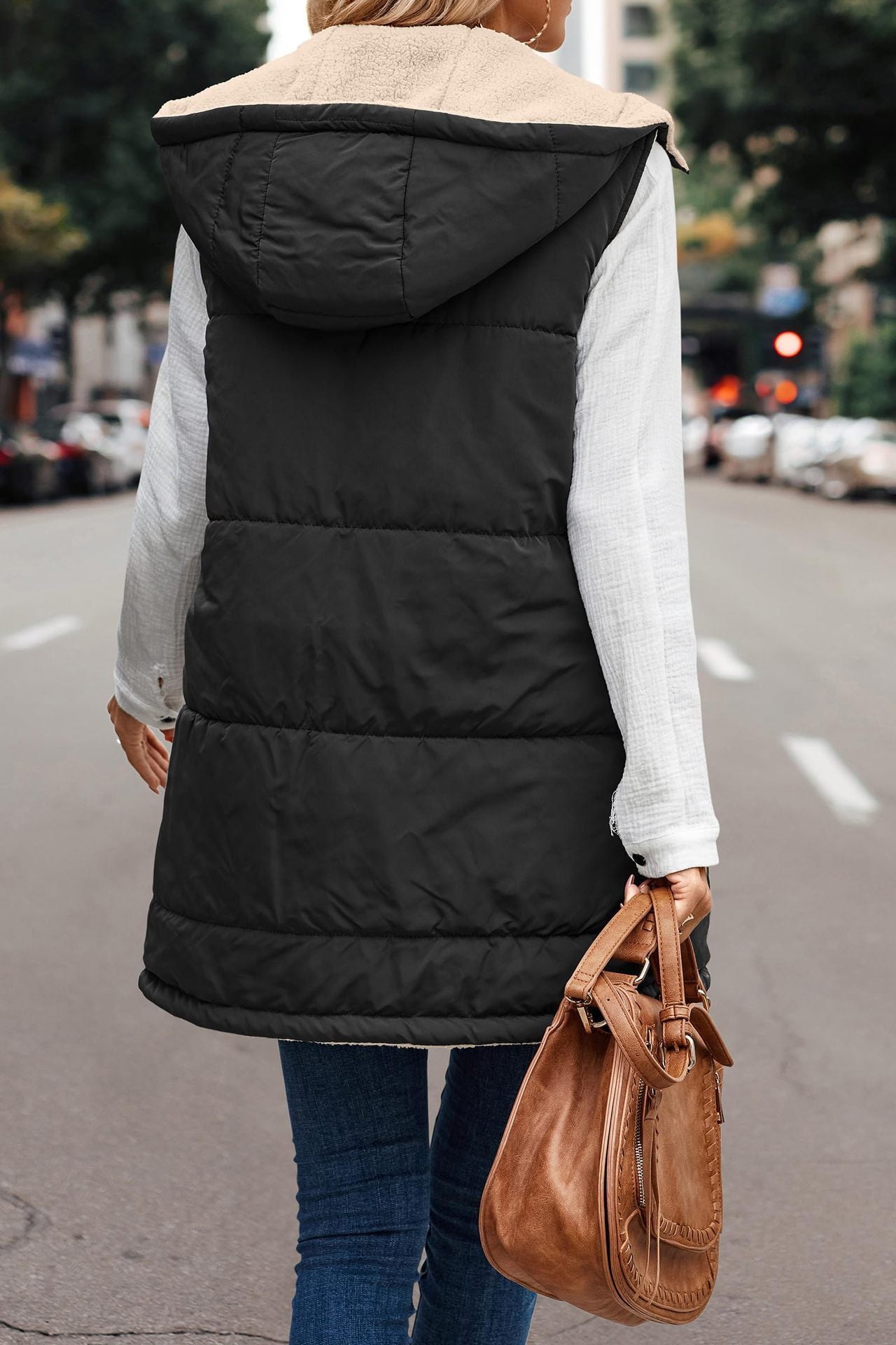 Hooded Reversible Vest Jacket