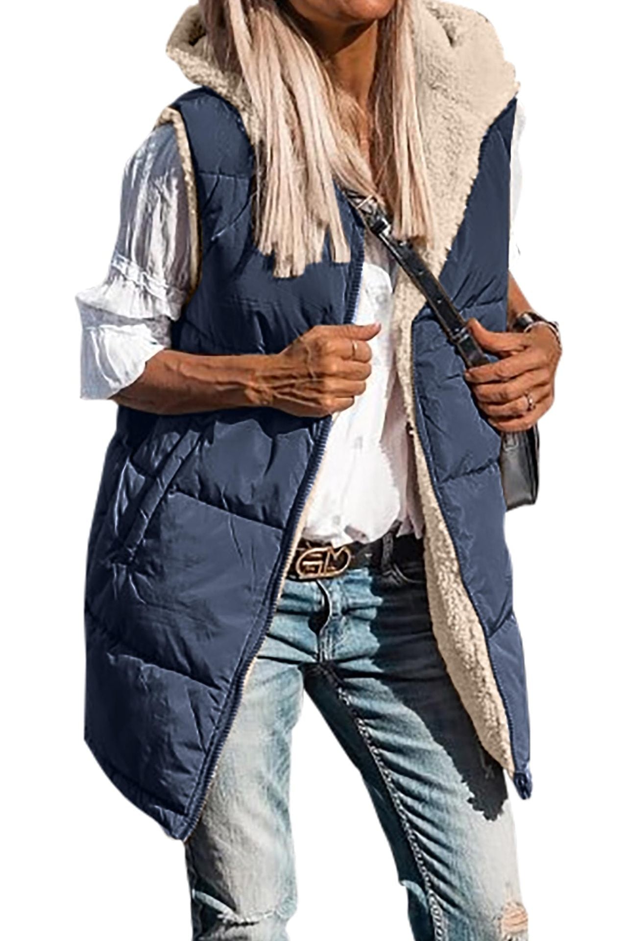 Hooded Reversible Vest Jacket